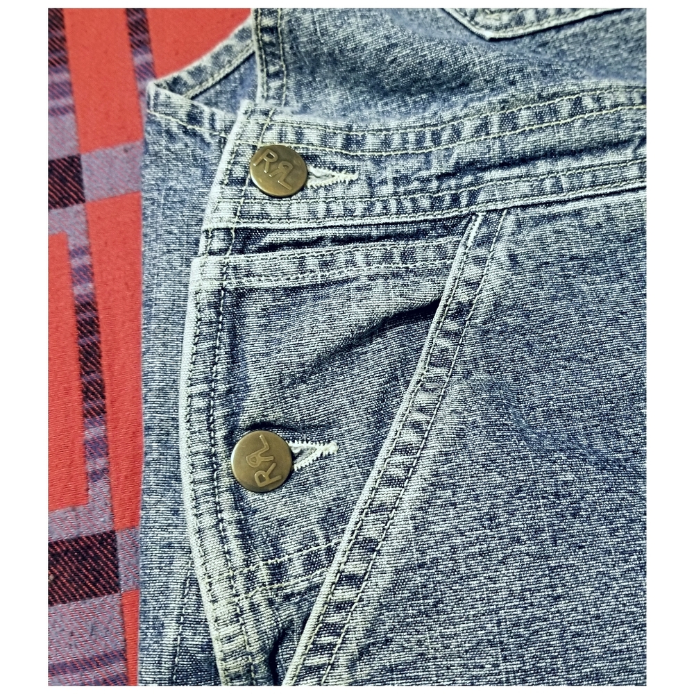 DOUBLE RL RALPH LAUREN RRL TRUE VINTAGE 1990's DENIM OVERALLS- SIZE 32" - Picture 7 of 11